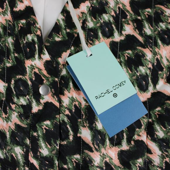 Rachel Comey Quilted Cropped Jacket Women’s 4X Olive Crayon Leopard - Picture 2 of 8